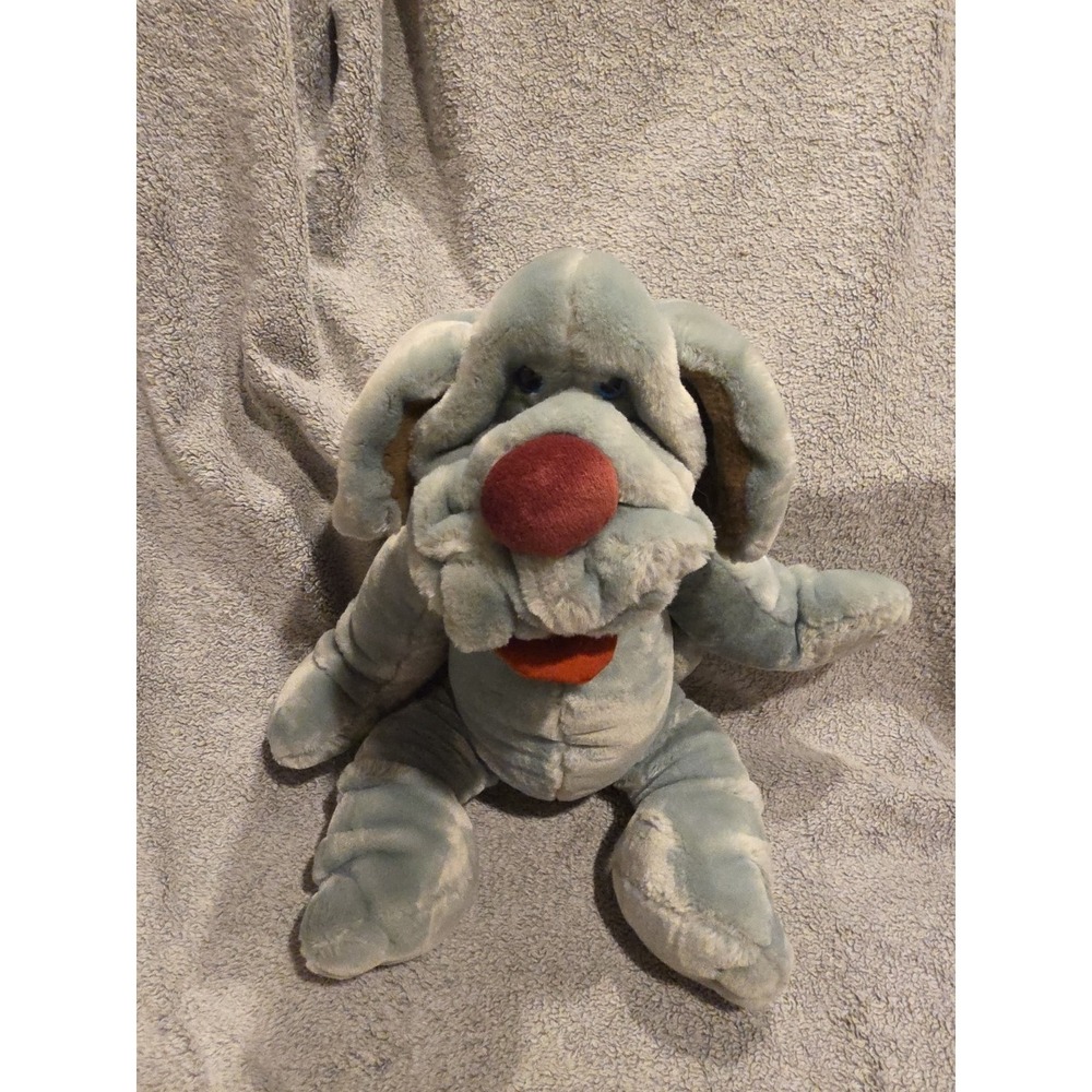 Vintage Ganz Bros Wrinkles Puppy Hound Dog Hand Puppet 18" Stuffed Plush 1981